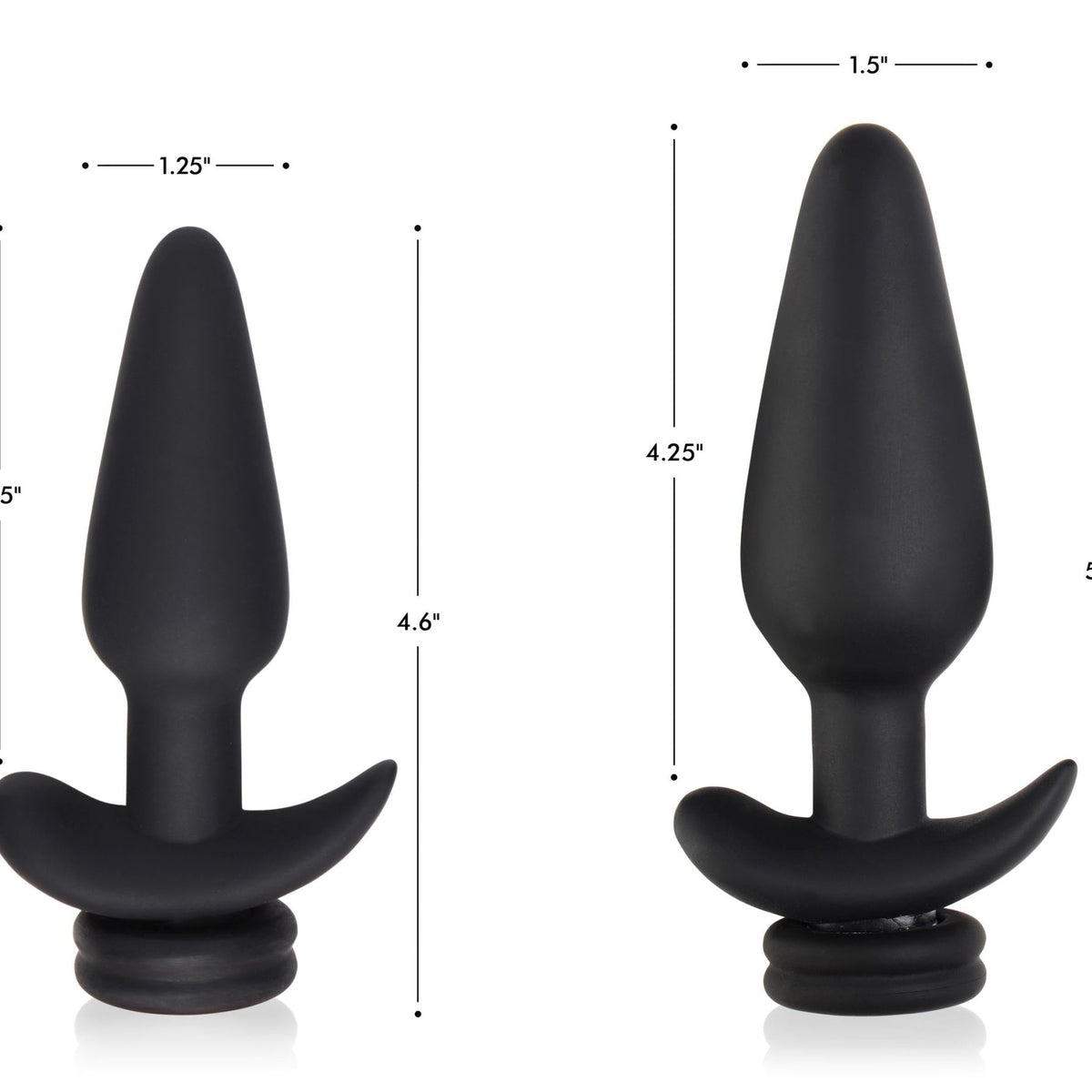 Large Vibrating Anal Plug with Interchangeable Fox Tail - Black and White - Royal Sins