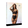 Le Desir Bliss 2 - Piece Fishnet Bra & Gartered Panty Set Black O/S - Royal Sins
