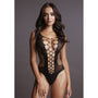 Le Desir Contrast Fence Net Teddy Black O/S - Royal Sins