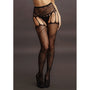 Le Desir Crotchless Cutout Pantyhose Black O/S - Royal Sins