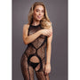Le Desir Crotchless Leopard Bodystocking Black O/S - Royal Sins