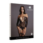 Le Desir Deep - V Criss - Cross Bodystocking Black O/S - Royal Sins