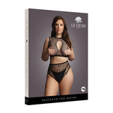 Le Desir Duo Net Keyhole Bra Set Black Queen Size - Royal Sins