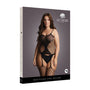 Le Desir Fence Net Suspender Bodystocking Black Queen Size - Royal Sins