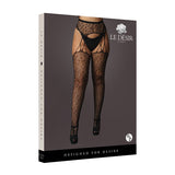 Le Desir Suspender Leopard Pantyhose Black Queen Size - Royal Sins