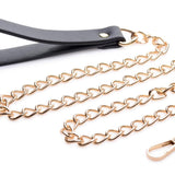 Leashed Lover Black and Gold Chain Leash - Royal Sins