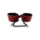 Leather Anaconda Ankle Cuff Burgundy & Black - Royal Sins