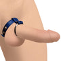 Leather and Steel Cock and Ball Ring - Blue - Royal Sins