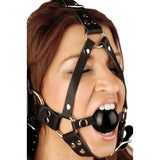 Leather Ball Gag Harness - Royal Sins