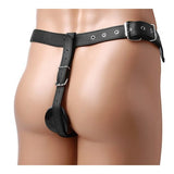 Leather Butt Plug Harness with Cock Ring - Royal Sins