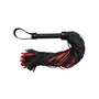 Leather Handle, Leather Long Flogger - Burgunday & Black - Royal Sins