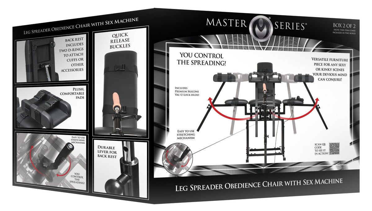 Leg Spreader Obedience Chair with Sex Machine - Royal Sins