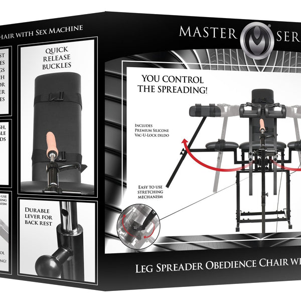 Leg Spreader Obedience Chair with Sex Machine - Royal Sins