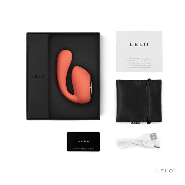 LELO IDA WAVE Rechargeable Dual Stimulator Coral Red - Royal Sins