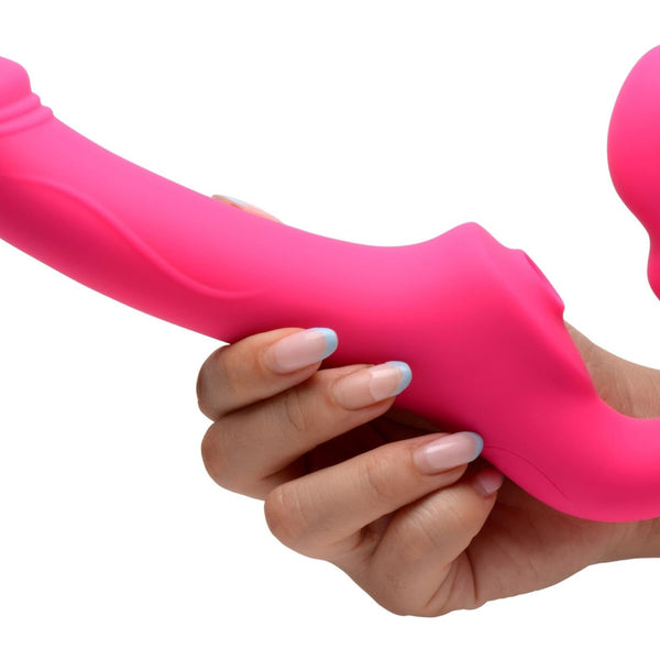 Licking and Vibrating Strapless Strap - On with Remote Control - Royal Sins