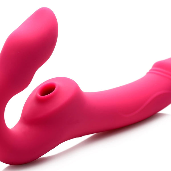 Licking and Vibrating Strapless Strap - On with Remote Control - Royal Sins