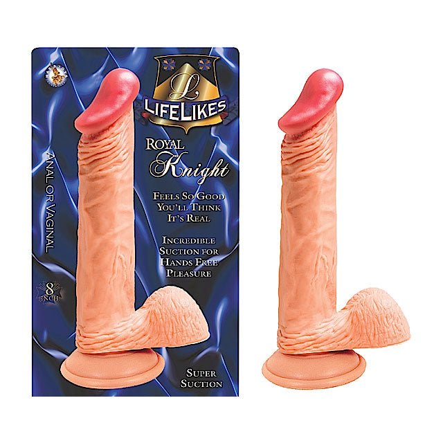 Lifelikes Royal Knight 8in. Dong With Suction Cup & Balls - Royal Sins