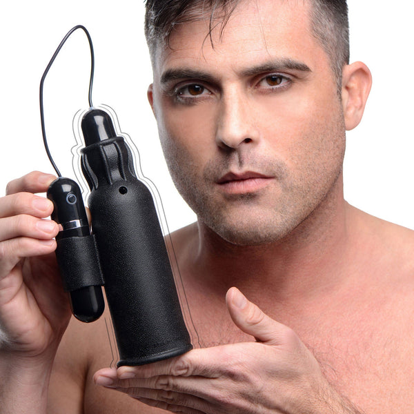 Lightning Stroke Silicone Stroker With Vibrating Bullet - Royal Sins