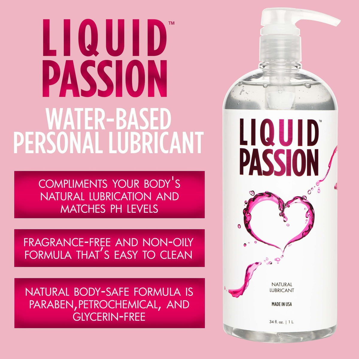 Liquid Passion Natural Lubricant - 34oz - Royal Sins