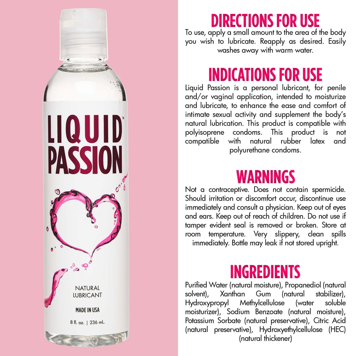 Liquid Passion Natural Lubricant - 8oz - Royal Sins