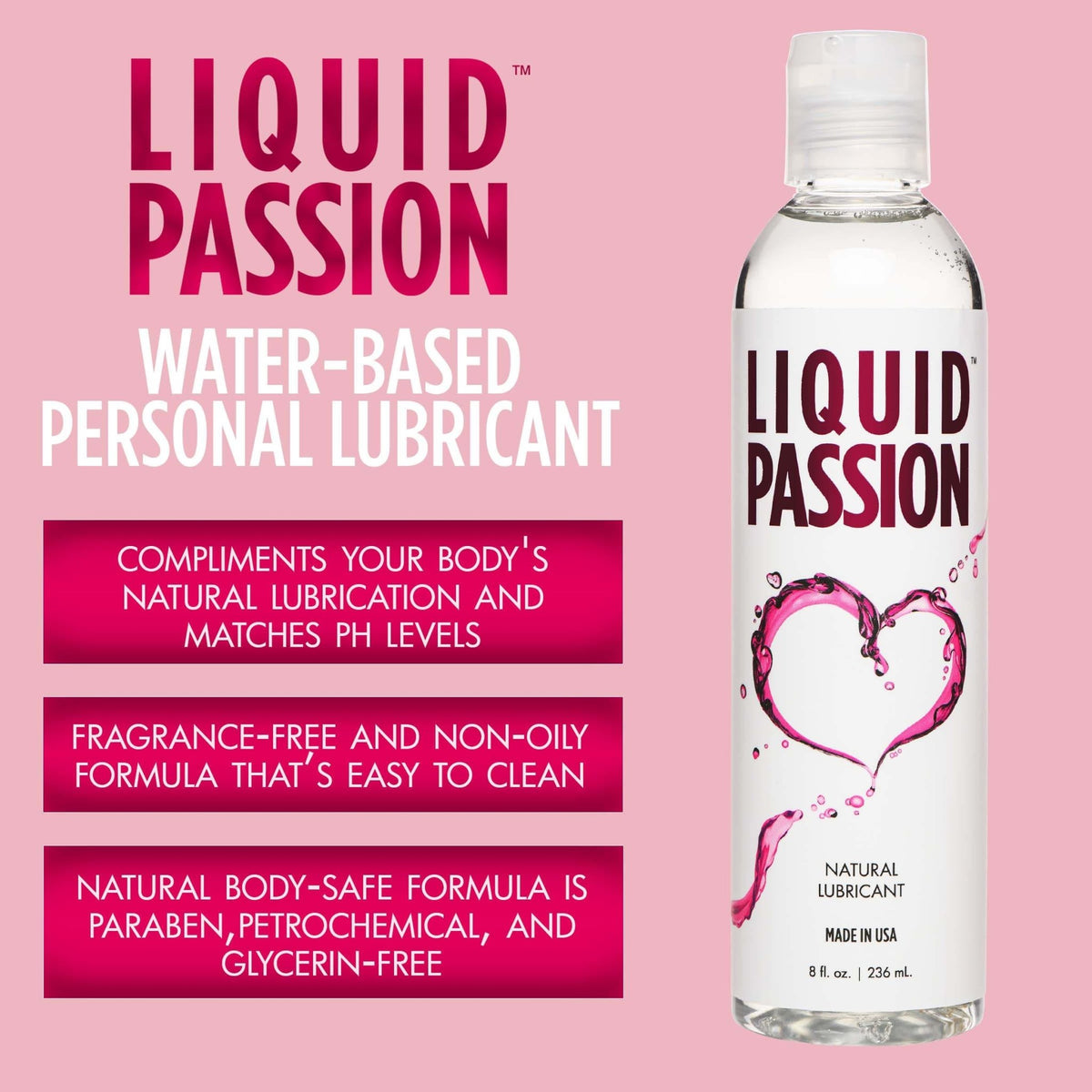 Liquid Passion Natural Lubricant - 8oz - Royal Sins