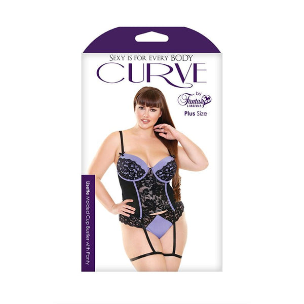 Lisette Bustier & Panty - Periwinkle - 1X/2X - Royal Sins