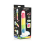 Lollicock Silicone Dildo with Balls 7 in. Rainbow Glow in the Dark - Royal Sins