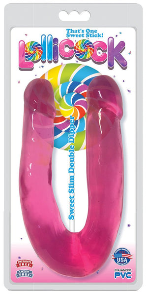 Lollicock Sweet Slim Double Dipper Dildo - Pink - Royal Sins