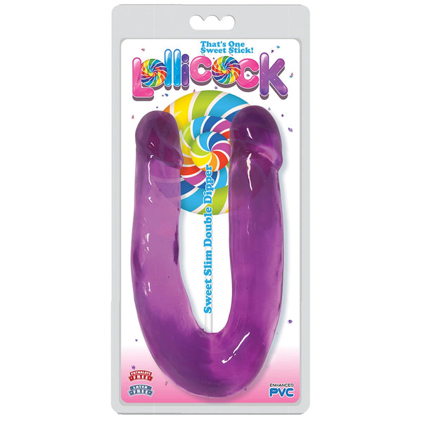 Lollicock Sweet Slim Double Dipper Dildo - Purple - Royal Sins