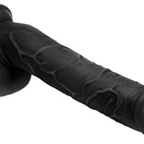 Long Logan 10 Inch Dildo with Balls - Black - Royal Sins