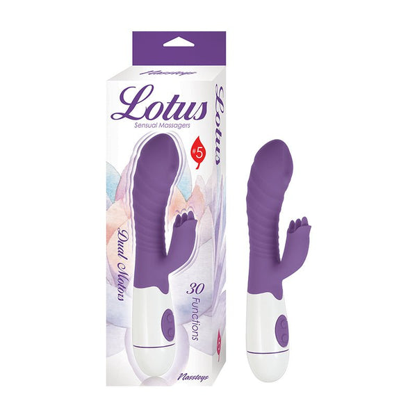 Lotus Sensual Massagers #5 Dual Stimulator Silicone Purple - Royal Sins