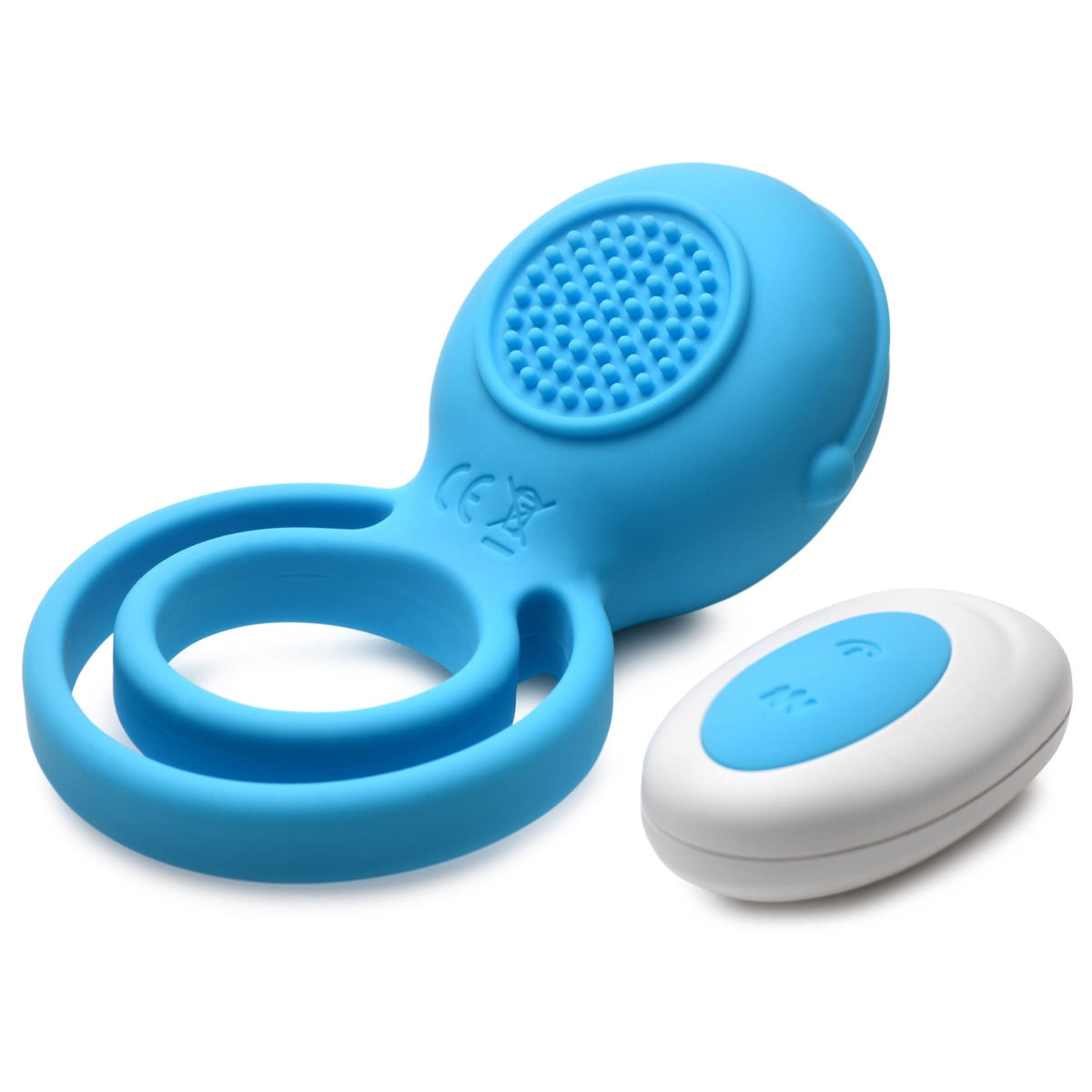 Love Loops 10X Silicone Cock Ring with Remote - Blue - Royal Sins