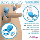 Love Loops 10X Silicone Cock Ring with Remote - Blue - Royal Sins