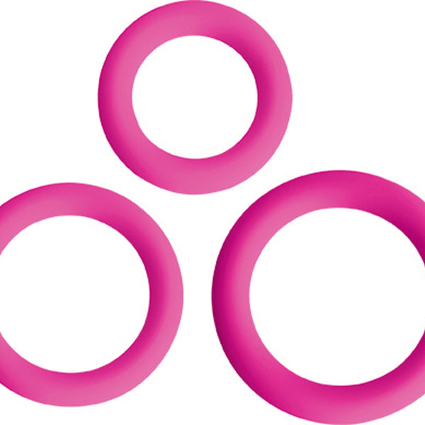 Love Ring Trio Silicone Cock Rings - Pink - Royal Sins