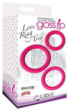 Love Ring Trio Silicone Cock Rings - Pink - Royal Sins