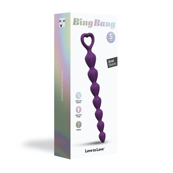 Love to Love Bing Bang Silicone Anal Beads Violet S - Royal Sins