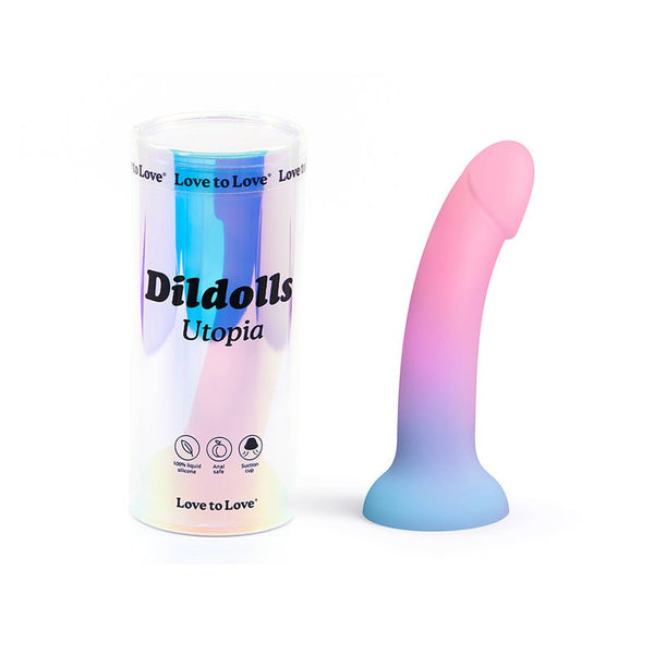 Love to Love Dildolls Utopia 7 in. Silicone Dildo Gradient Pastels - Royal Sins