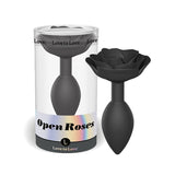 Love to Love Open Roses Silicone Anal Plug Black Onyx L - Royal Sins