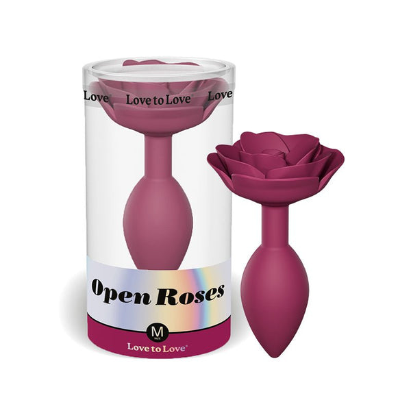 Love to Love Open Roses Silicone Anal Plug Plum Star M - Royal Sins