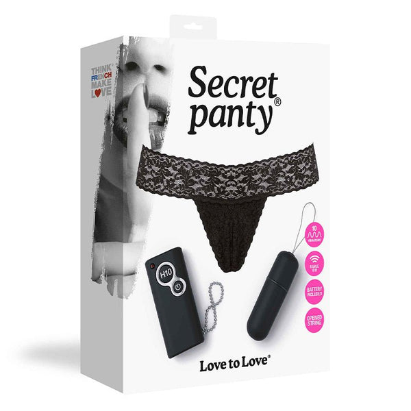 Love to Love Secret Panty Vibrating Panty Set Black - Royal Sins