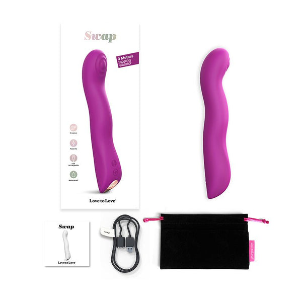 Love To Love Swap Rechargeable Triple Motor Tapping Silicone G - Spot Vibrator Sweet Orchid - Royal Sins