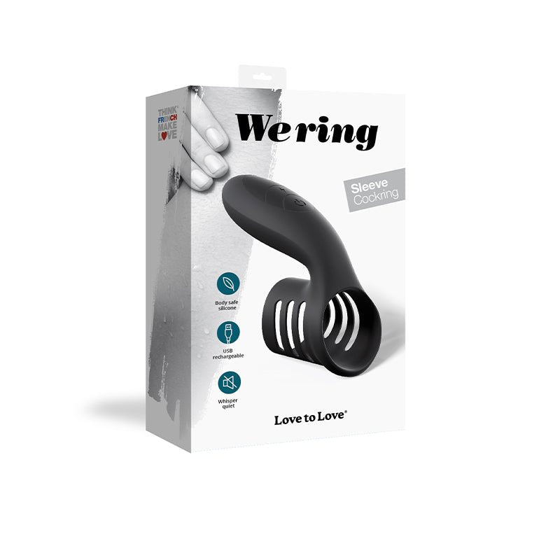 Love to Love We Ring Rechargable Silicone Vibrating Sleeve Cockring Black Onyx - Royal Sins