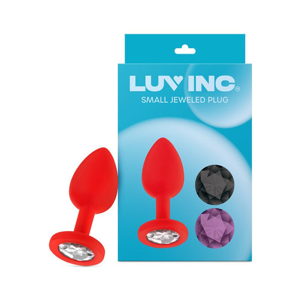 Luv Inc Jp31 Jeweled Small Plug Silicone with 3 - Piece Interchangeable Gems Red - Royal Sins