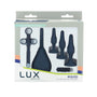 Lux Active Equip 7 - Piece Anal Plug Training Kit Silicone Black - Royal Sins