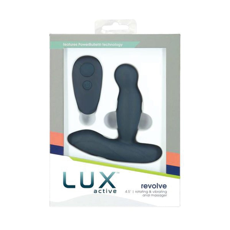 Lux Active Revolve 4.5 in. Rotating And Vibrating Silicone Massager Black - Royal Sins