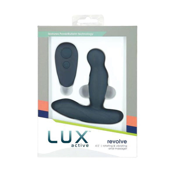 Lux Active Revolve 4.5 in. Rotating And Vibrating Silicone Massager Black - Royal Sins