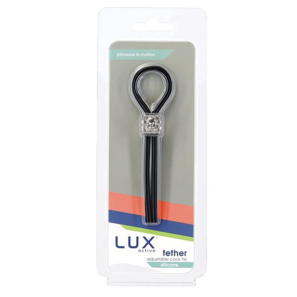 Lux Active Tether Adjustable Cock Tie Silicone Black Lasso/Bolo - Royal Sins