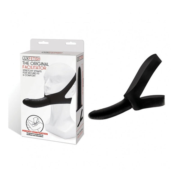 Lux Fetish The Original Facilitator Chin Strap - On Black - Royal Sins