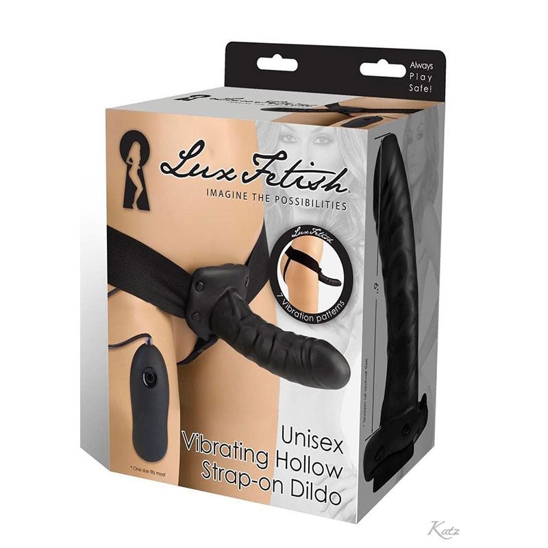 Lux Fetish Unisex Vibrating Hollow Strap - on Dildo Remote - Controlled - Royal Sins