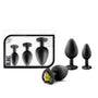 Luxe 3 - Piece Bling Plug Training Kit with Rainbow Gem Base Black - Royal Sins